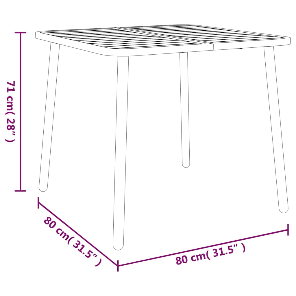 Ensemble à manger de jardin 5 pcs anthracite acier