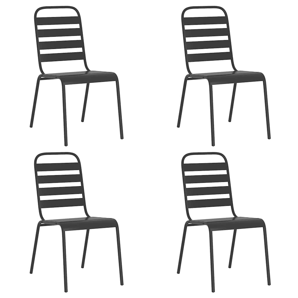 Ensemble à manger de jardin 5 pcs anthracite acier