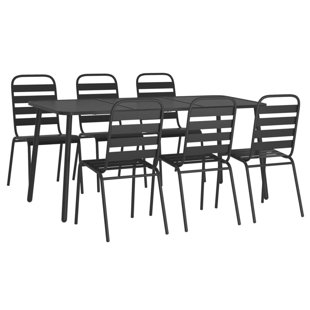 Ensemble à manger de jardin 7 pcs anthracite acier