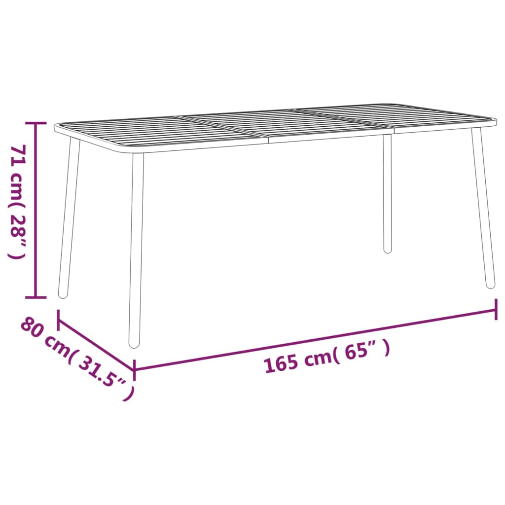 Ensemble à manger de jardin 7 pcs anthracite acier