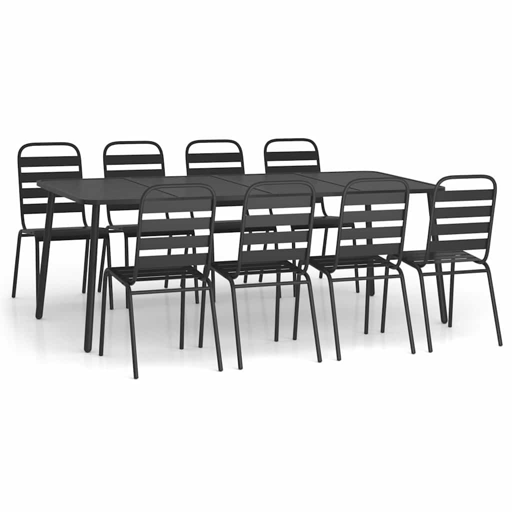 Ensemble à manger de jardin 9 pcs anthracite acier - XIOS