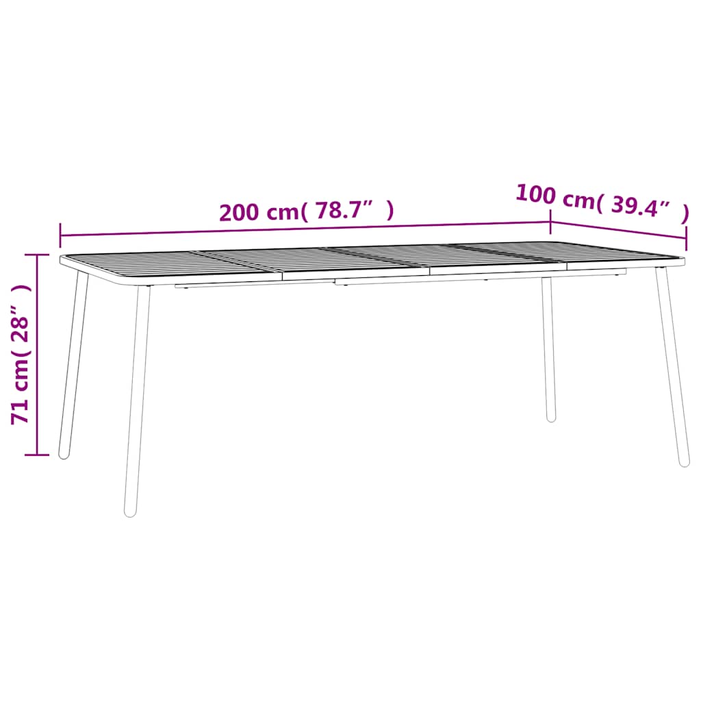 Ensemble à manger de jardin 9 pcs anthracite acier - XIOS