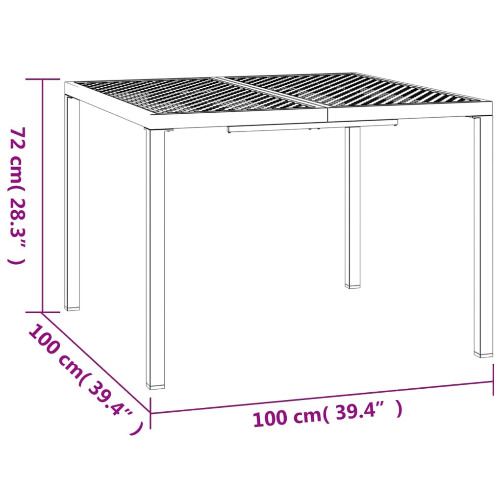 Ensemble à manger de jardin 3 pcs anthracite acier