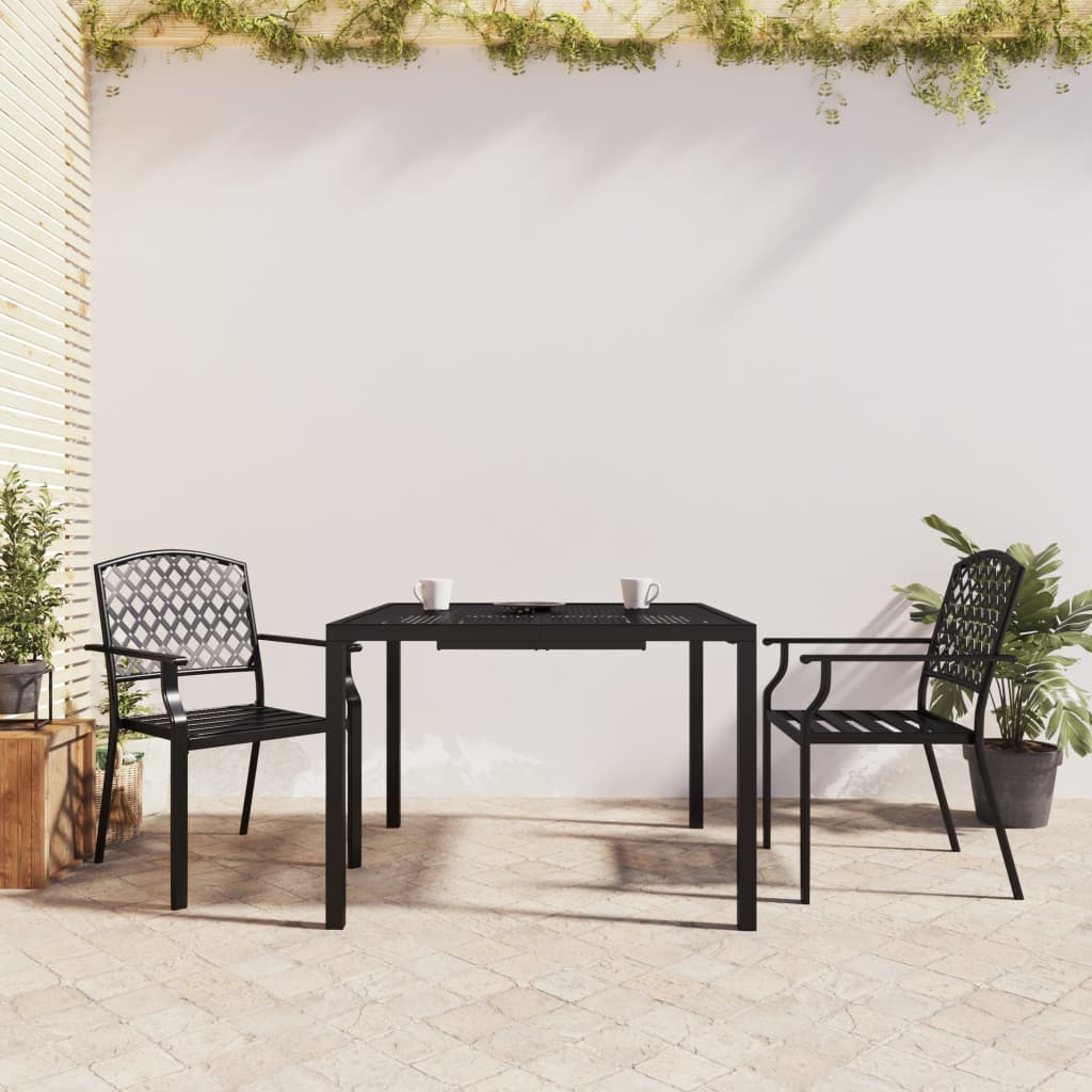 Ensemble à manger de jardin 3 pcs anthracite acier