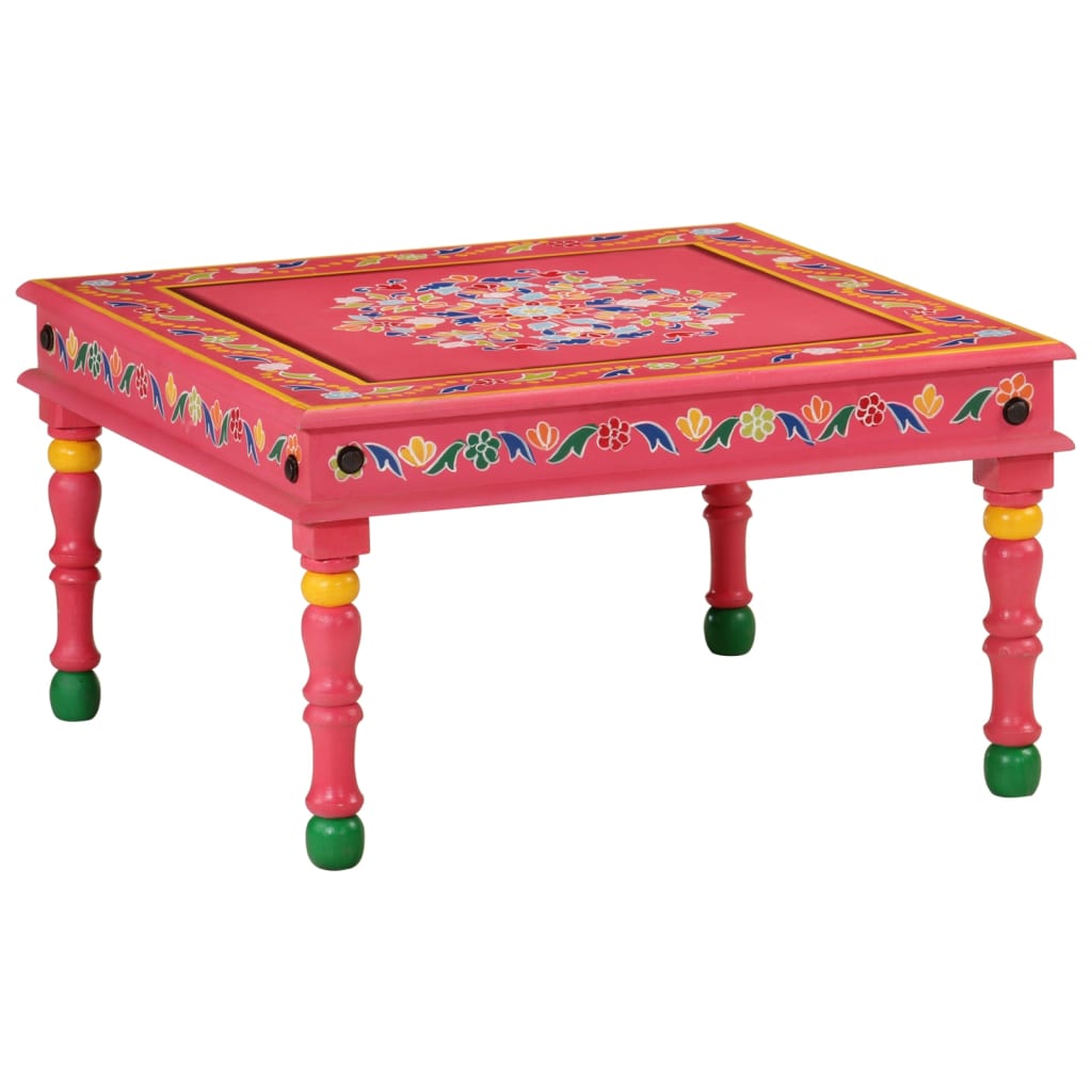 Table basse rose bois de manguier massif peint à la main - XIOS