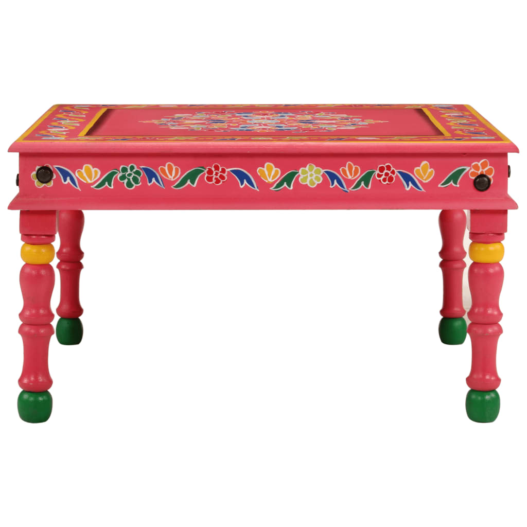 Table basse rose bois de manguier massif peint à la main - XIOS