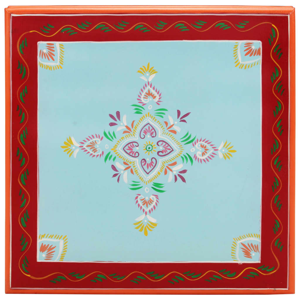 Table basse bleu bois de manguier massif peint à la main - XIOS