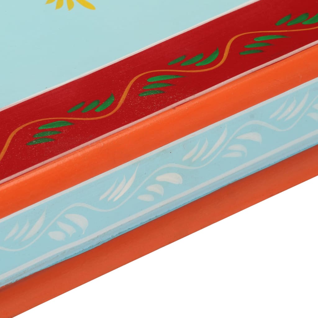 Table basse bleu bois de manguier massif peint à la main - XIOS