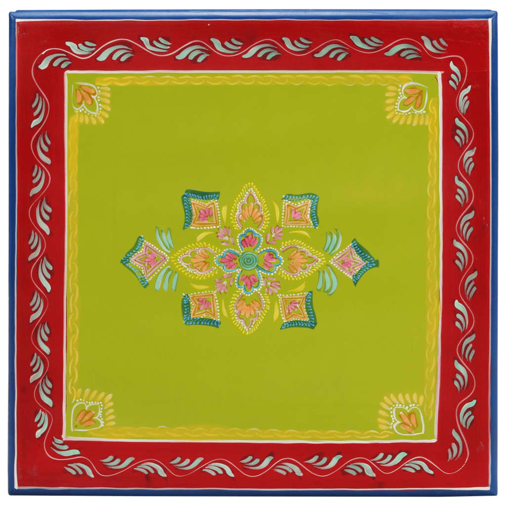 Table basse vert bois de manguier massif peint à la main - XIOS