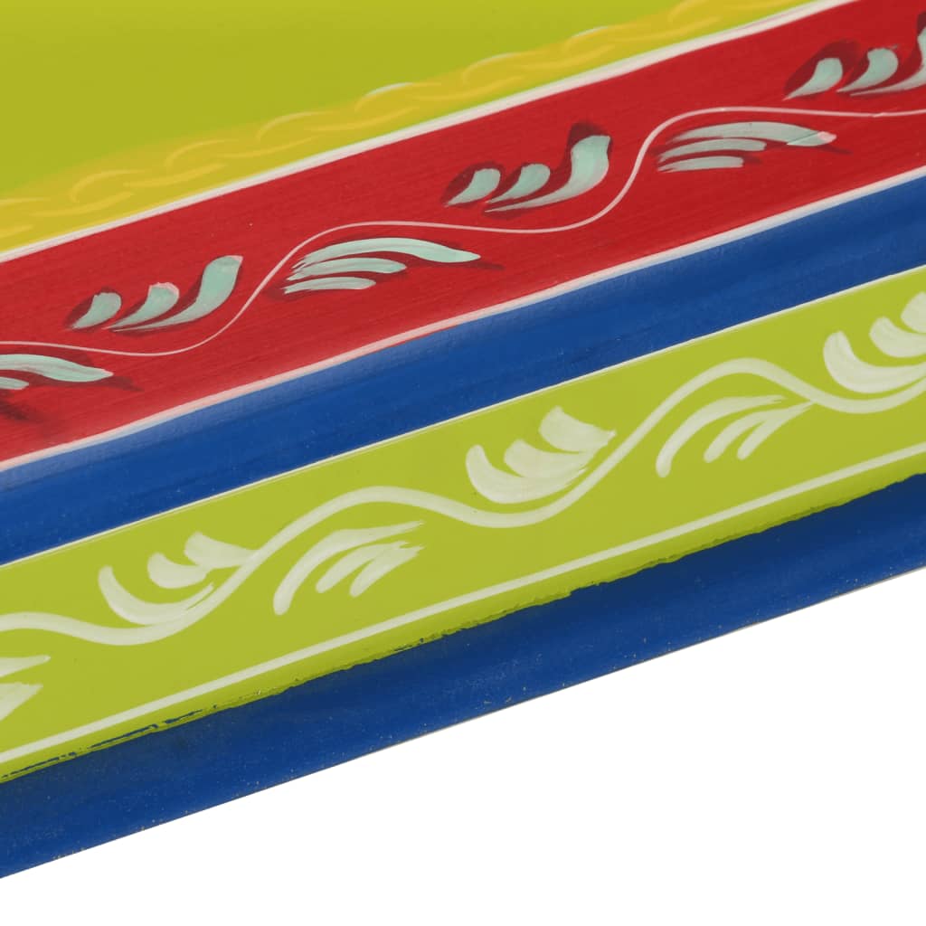 Table basse vert bois de manguier massif peint à la main - XIOS