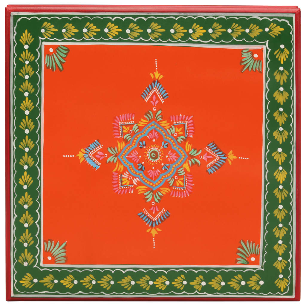 Table basse orange bois de manguier massif peint à la main - XIOS