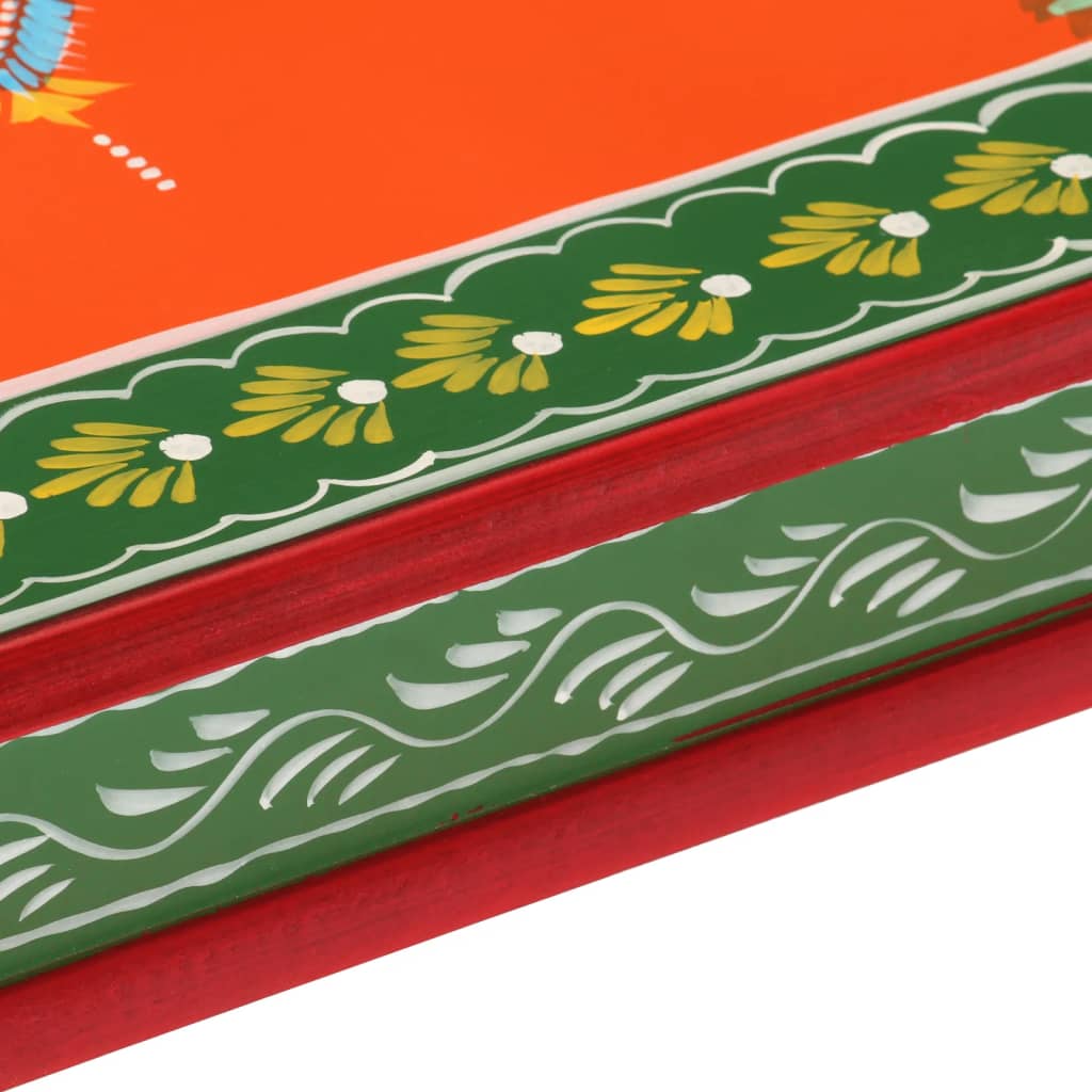 Table basse orange bois de manguier massif peint à la main - XIOS