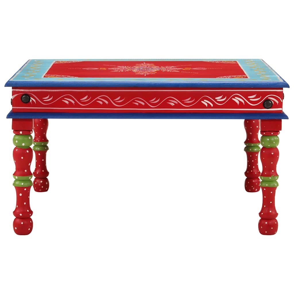 Table basse rouge bois de manguier massif peint à la main - XIOS