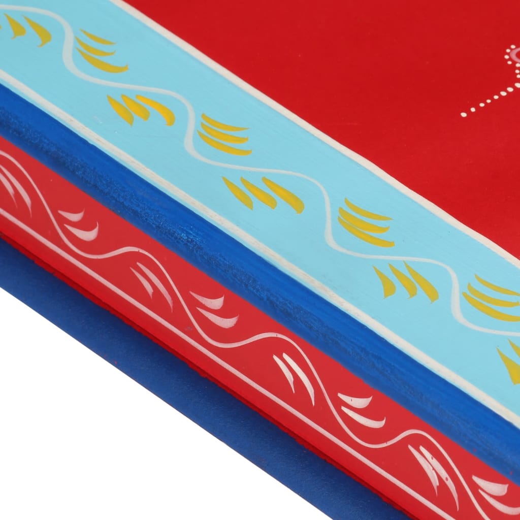 Table basse rouge bois de manguier massif peint à la main - XIOS