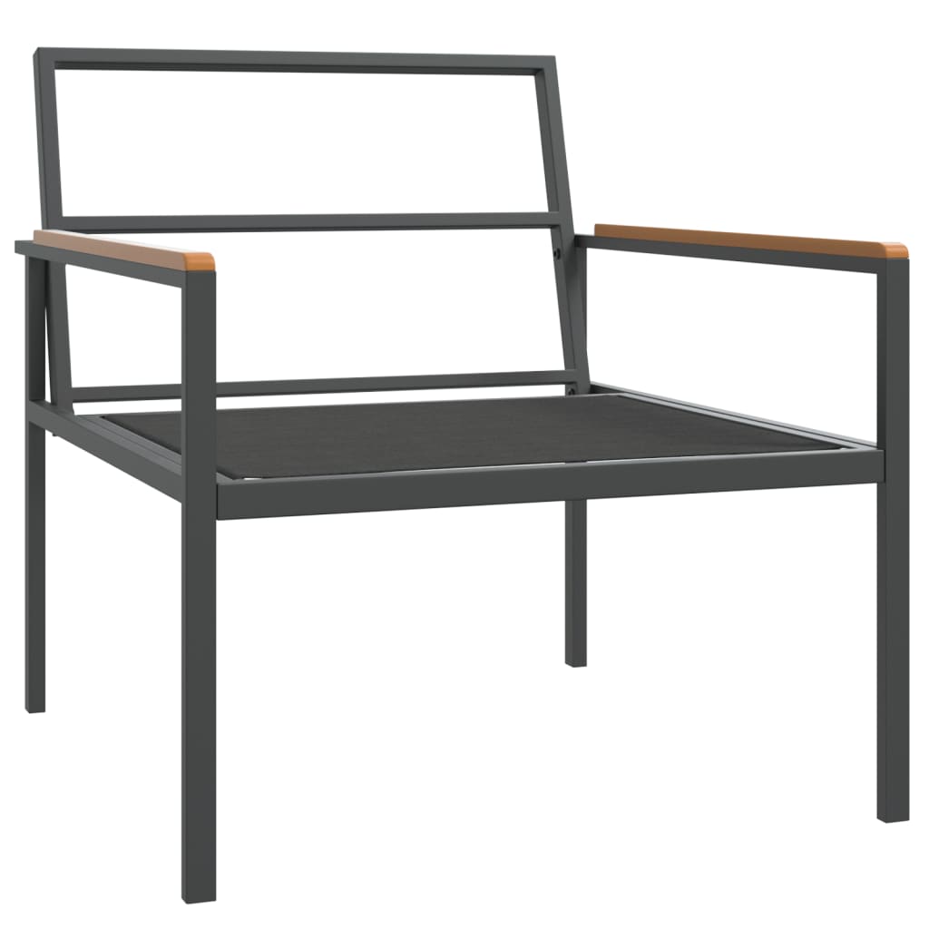 Salon de jardin avec coussins 4 pcs anthracite acier