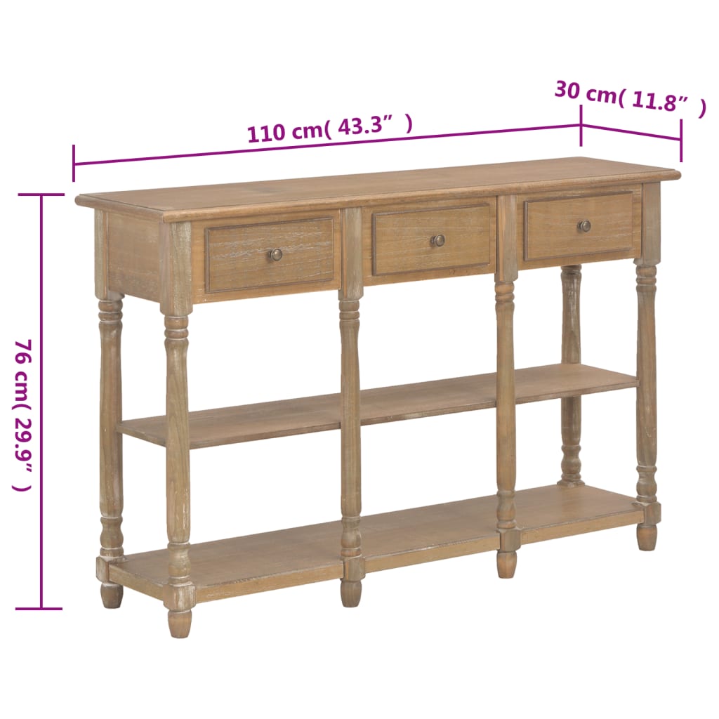 Table console 110x30x76 cm bois d'ingénierie - XIOS