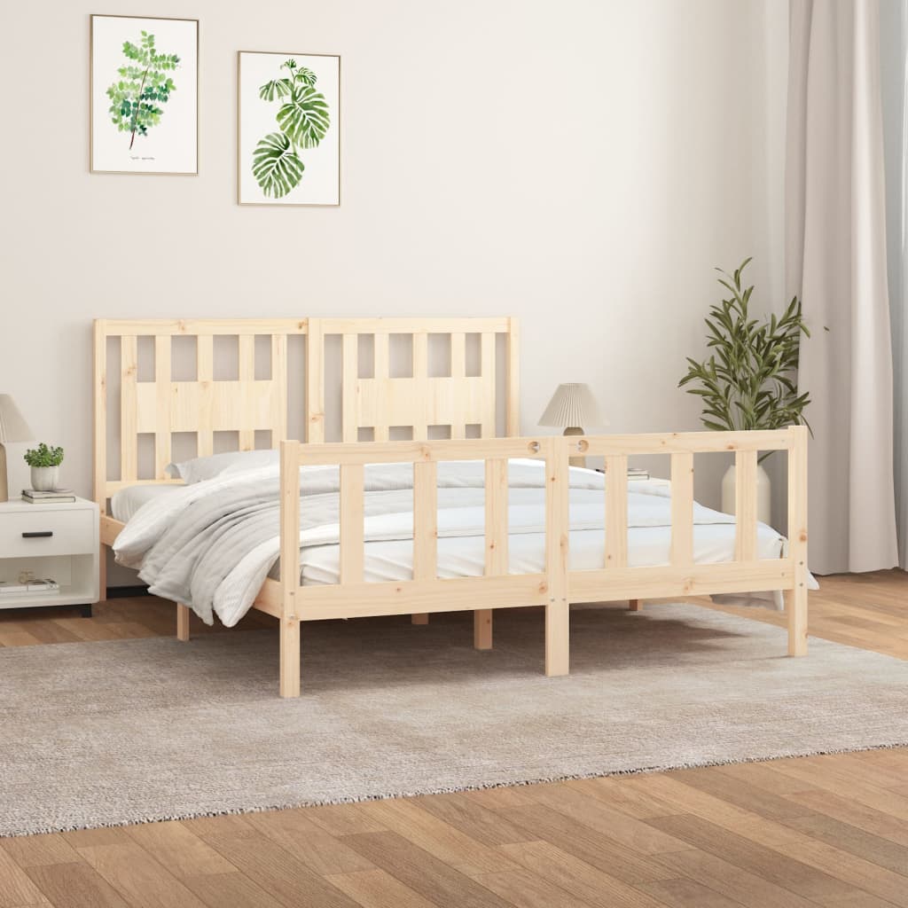 Cadre de lit sans matelas bois massif de pin 160x200 cm - XIOS