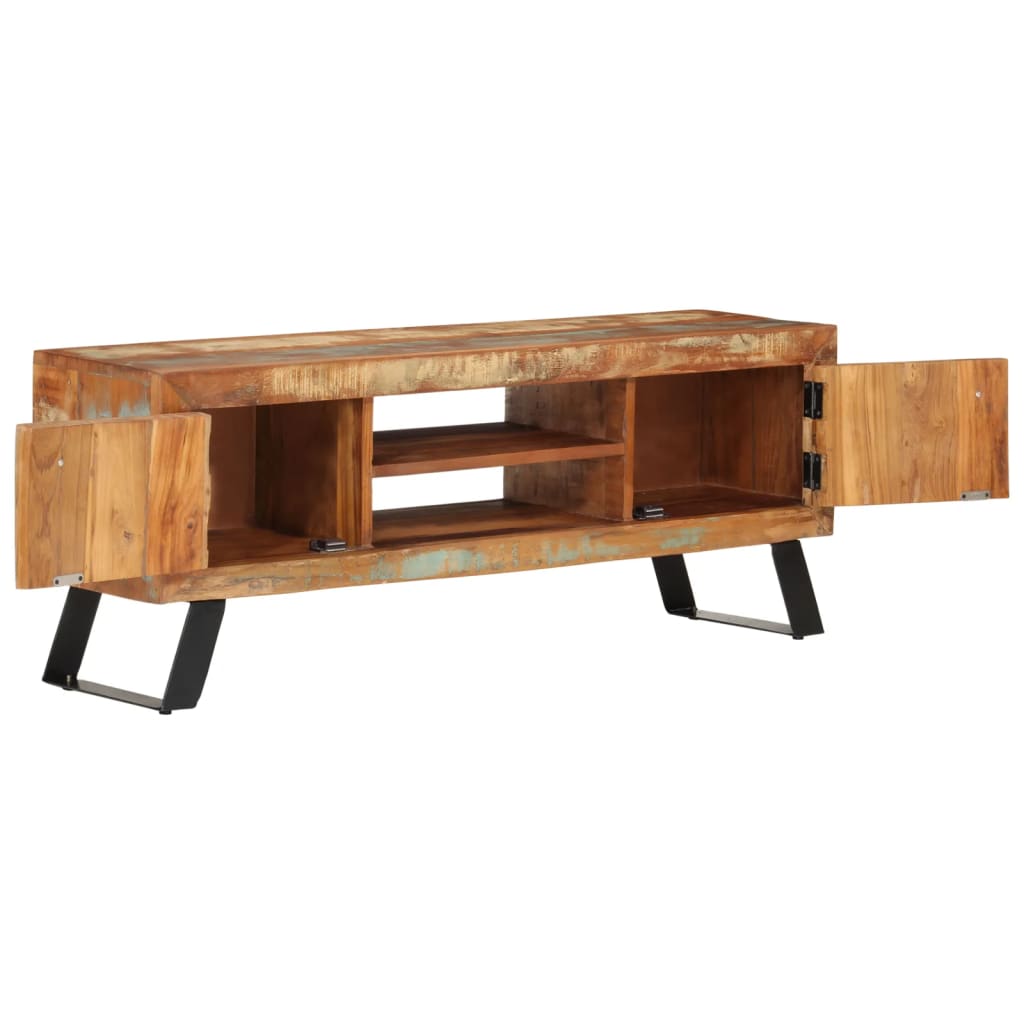Meuble TV 112x30x45 cm bois massif de récupération - XIOS