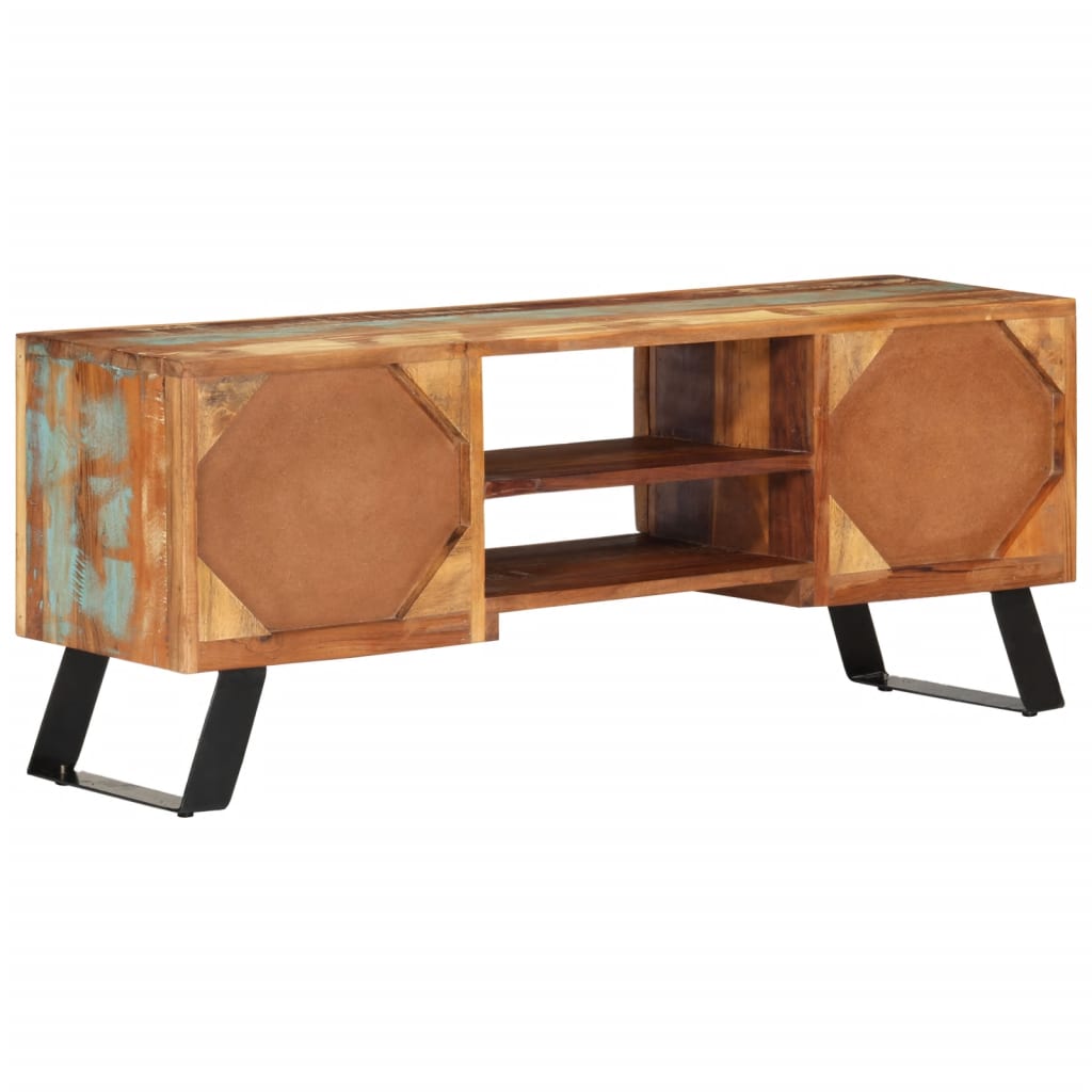 Meuble TV 112x30x45 cm bois massif de récupération - XIOS