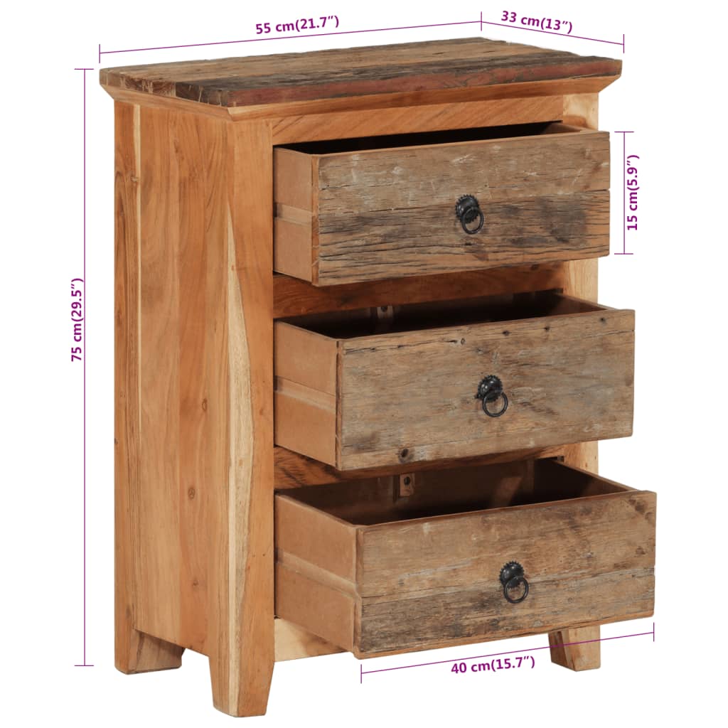 Armoire latérale 55x33x75 cm bois massif d'acacia - XIOS