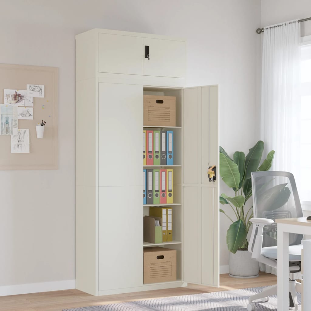 Classeur blanc 90x40x220 cm acier