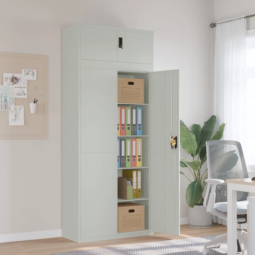 Classeur gris clair 90x40x220 cm acier - XIOS