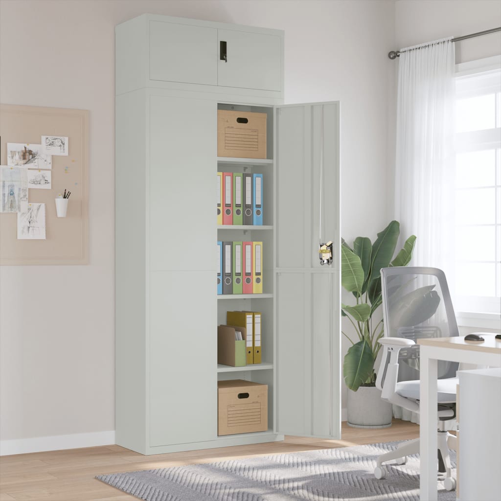 Classeur gris clair 90x40x240 cm acier - XIOS
