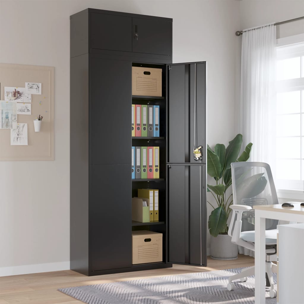 Classeur noir 90x40x240 cm acier - XIOS