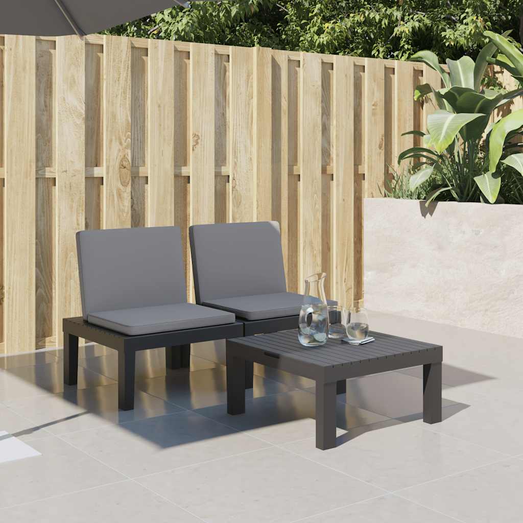 Chaise longue avec coussins anthracite PP - XIOS