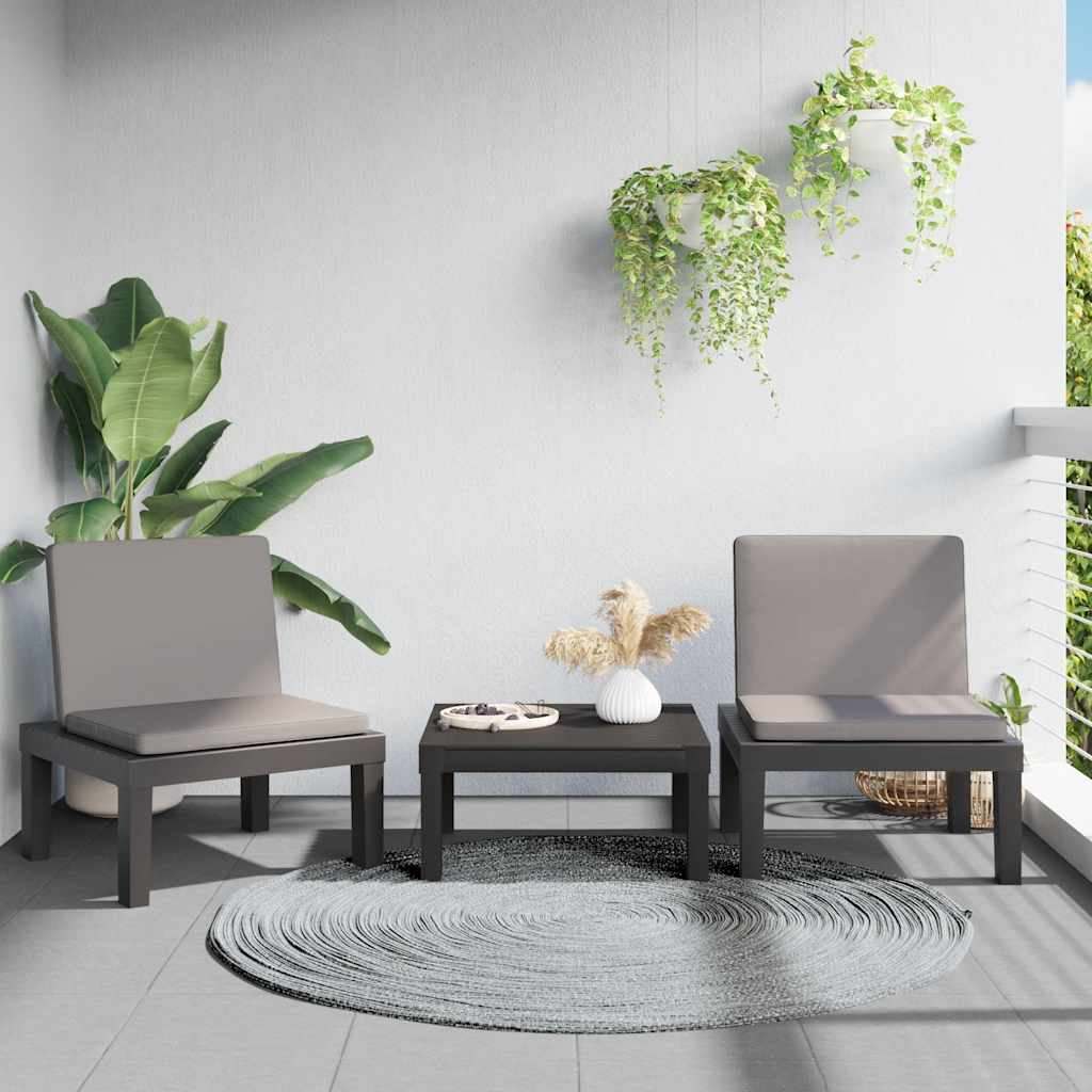 Chaise longue avec coussins anthracite PP - XIOS