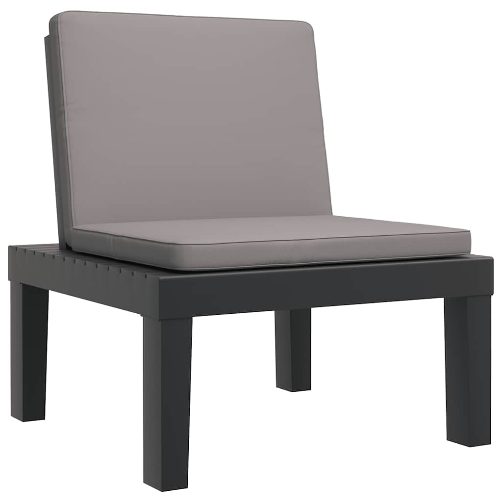 Chaise longue avec coussins anthracite PP - XIOS