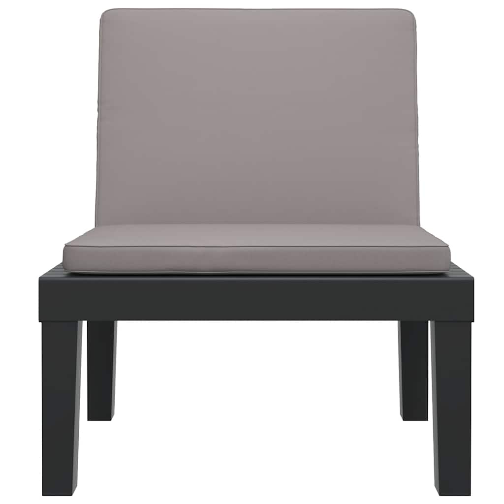 Chaise longue avec coussins anthracite PP - XIOS
