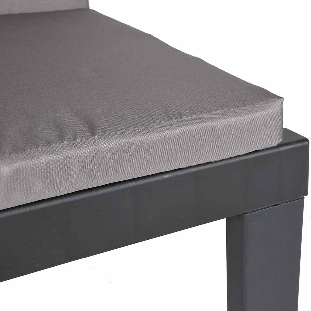 Chaise longue avec coussins anthracite PP - XIOS