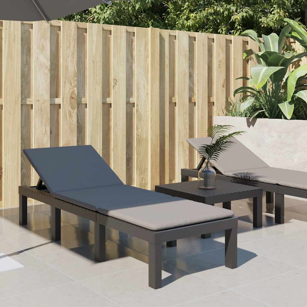 Chaise longue avec coussins anthracite PP - XIOS