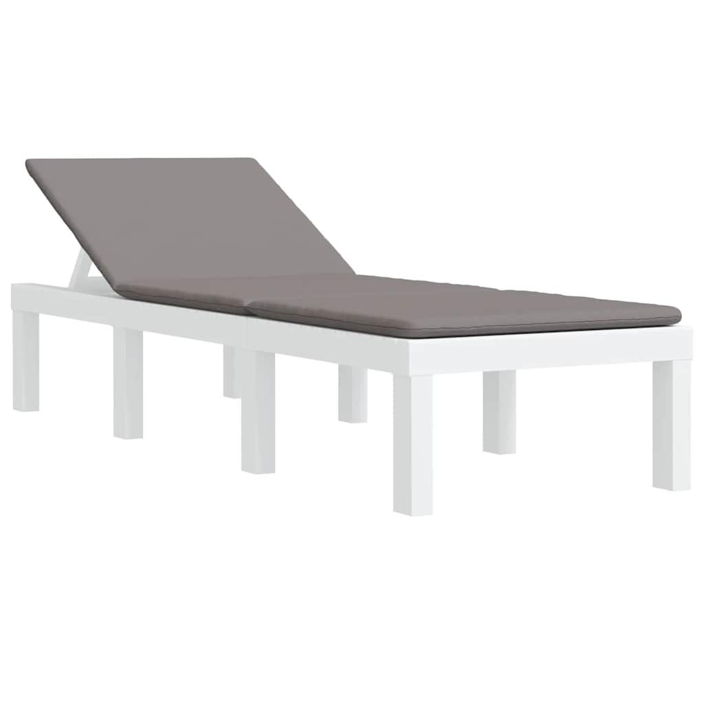 Chaise longue avec coussins blanc PP - XIOS