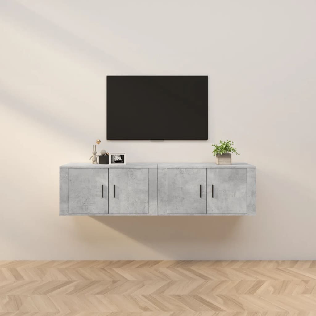 Meubles TV muraux 2 pcs gris béton 80x34,5x40 cm - XIOS