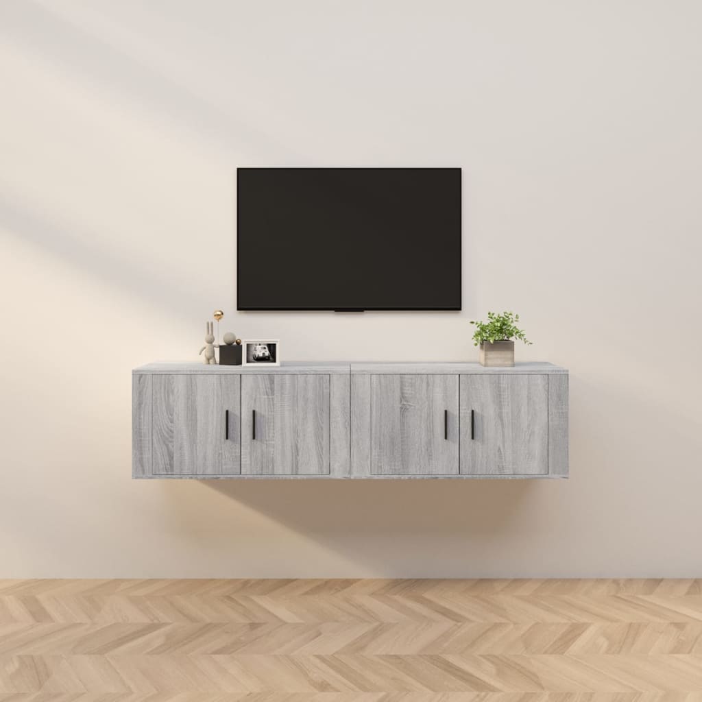 Meubles TV muraux 2 pcs sonoma gris 80x34,5x40 cm - XIOS