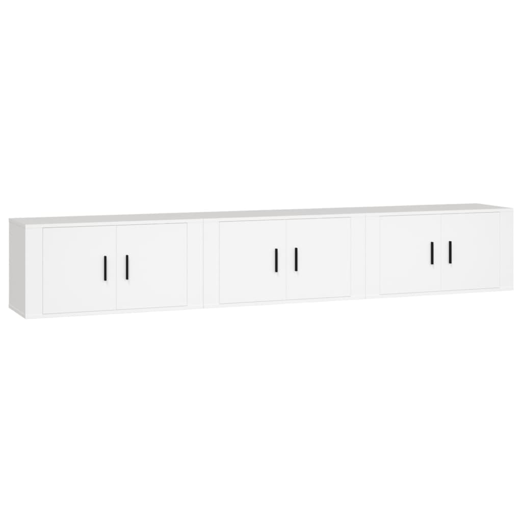 Meubles TV muraux 3 pcs blanc 80x34,5x40 cm - XIOS