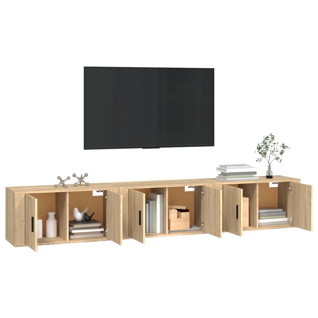 Meubles TV muraux 3 pcs chêne sonoma 80x34,5x40 cm - XIOS