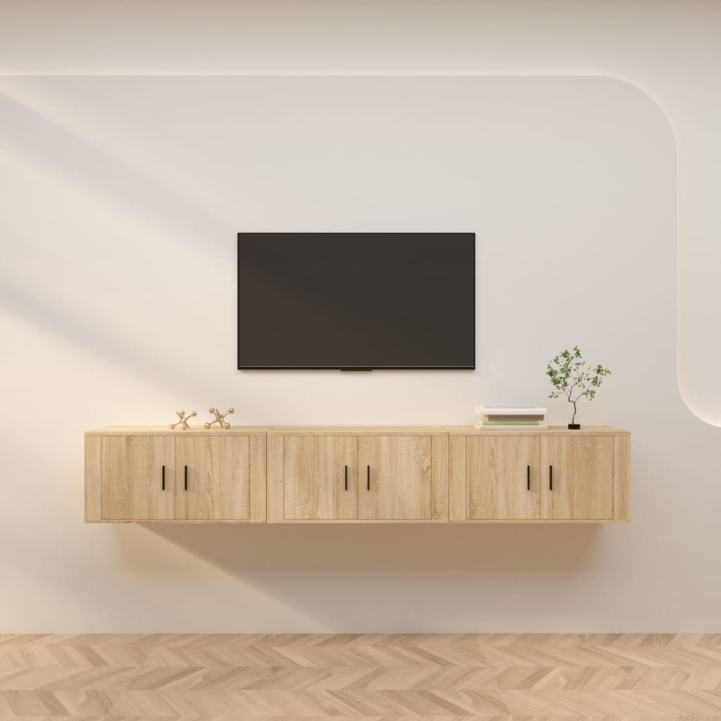 Meubles TV muraux 3 pcs chêne sonoma 80x34,5x40 cm - XIOS