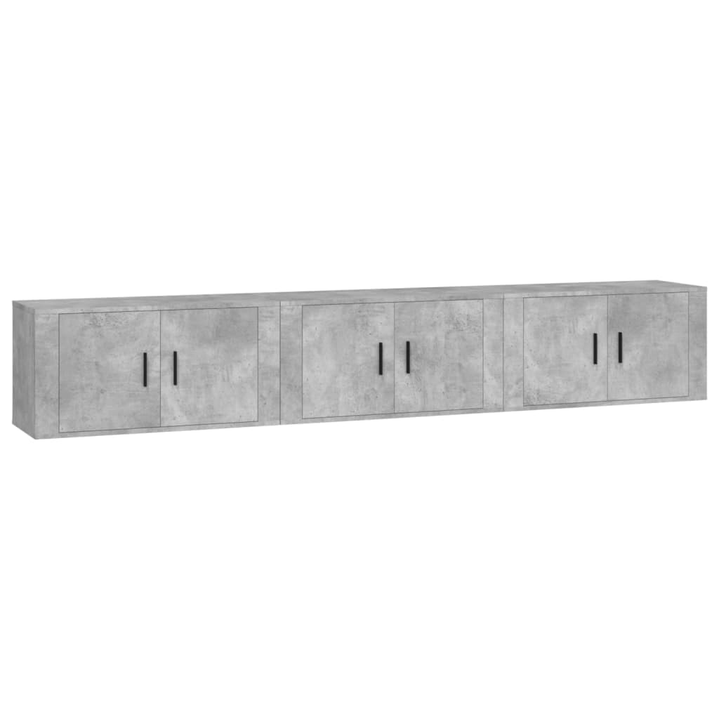Meubles TV muraux 3 pcs gris béton 80x34,5x40 cm - XIOS
