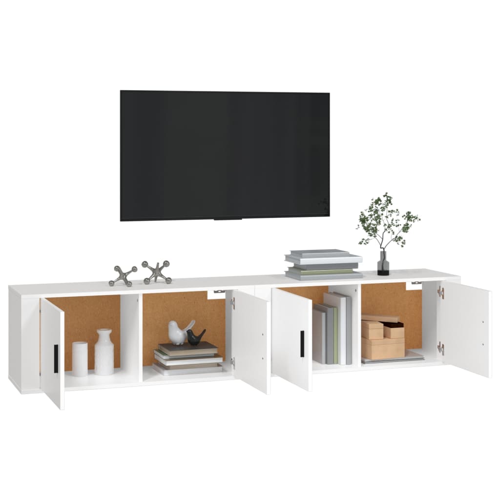 Meubles TV muraux 2 pcs blanc 100x34,5x40 cm - XIOS