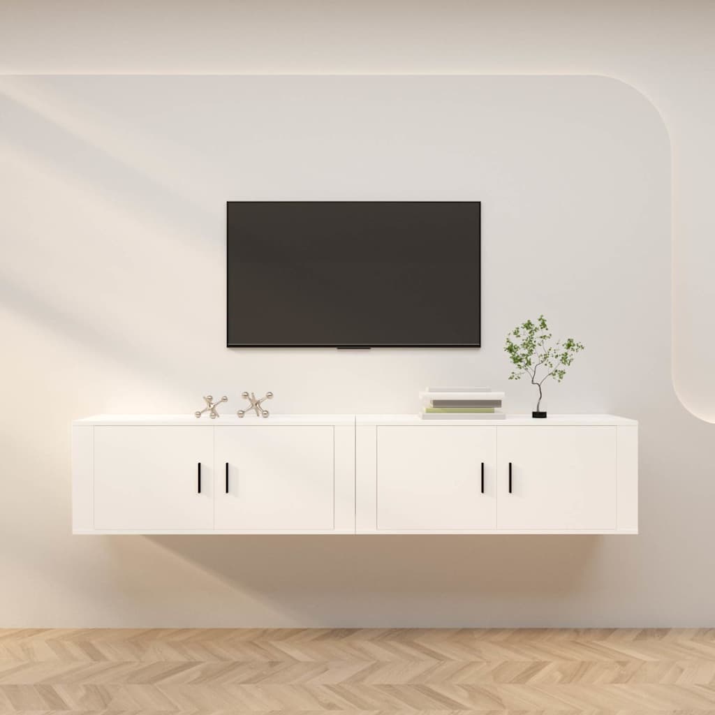Meubles TV muraux 2 pcs blanc 100x34,5x40 cm - XIOS