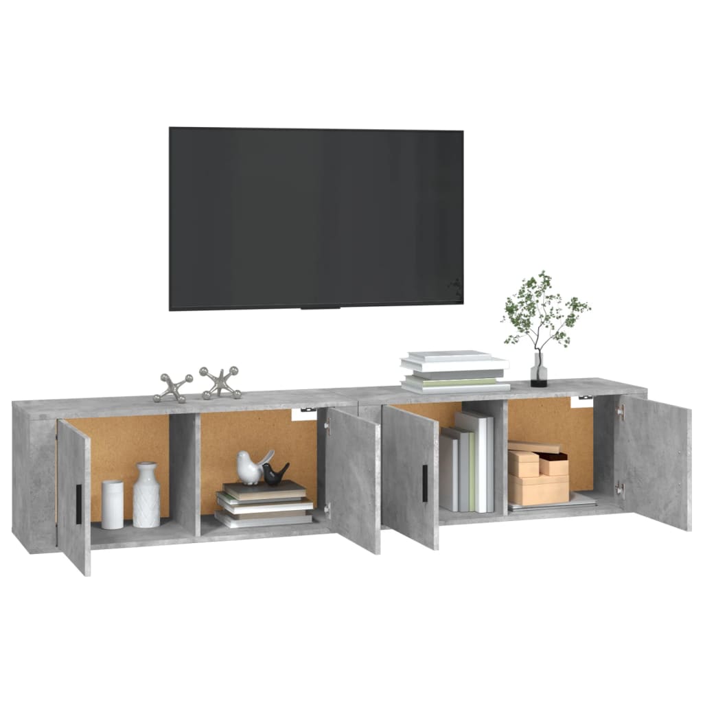 Meubles TV muraux 2 pcs gris béton 100x34,5x40 cm - XIOS