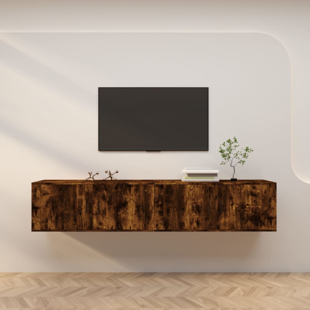 Meubles TV muraux 2 pcs chêne fumé 100x34,5x40 cm - XIOS