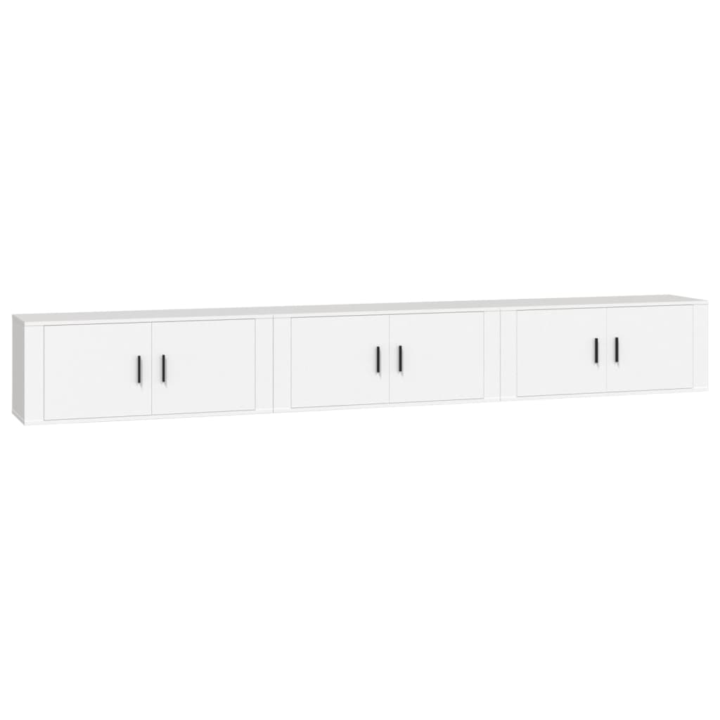 Meubles TV muraux 3 pcs blanc 100x34,5x40 cm