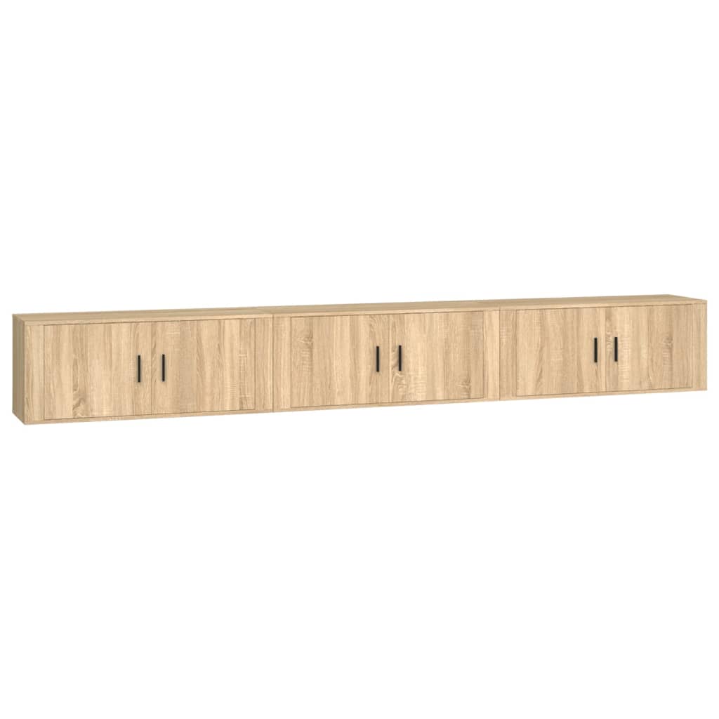 Meubles TV muraux 3 pcs chêne sonoma 100x34,5x40 cm