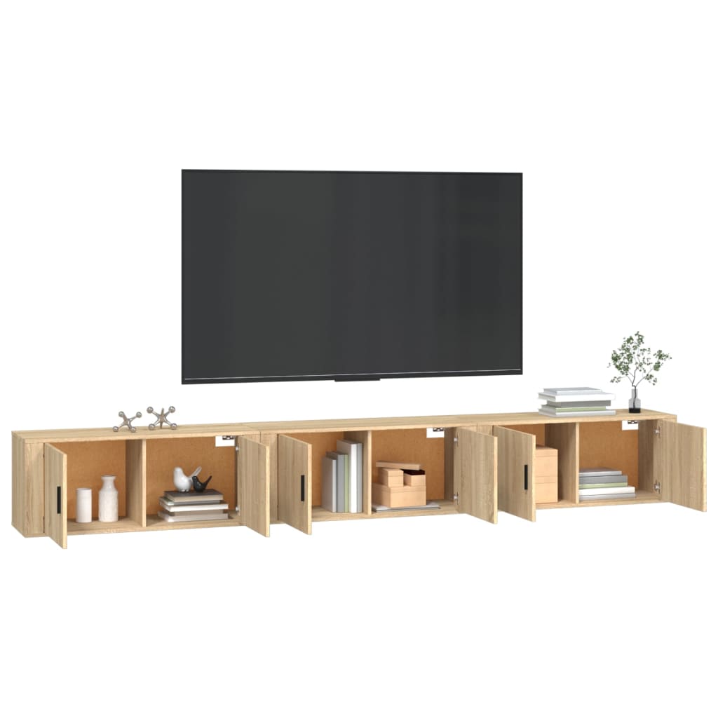 Meubles TV muraux 3 pcs chêne sonoma 100x34,5x40 cm