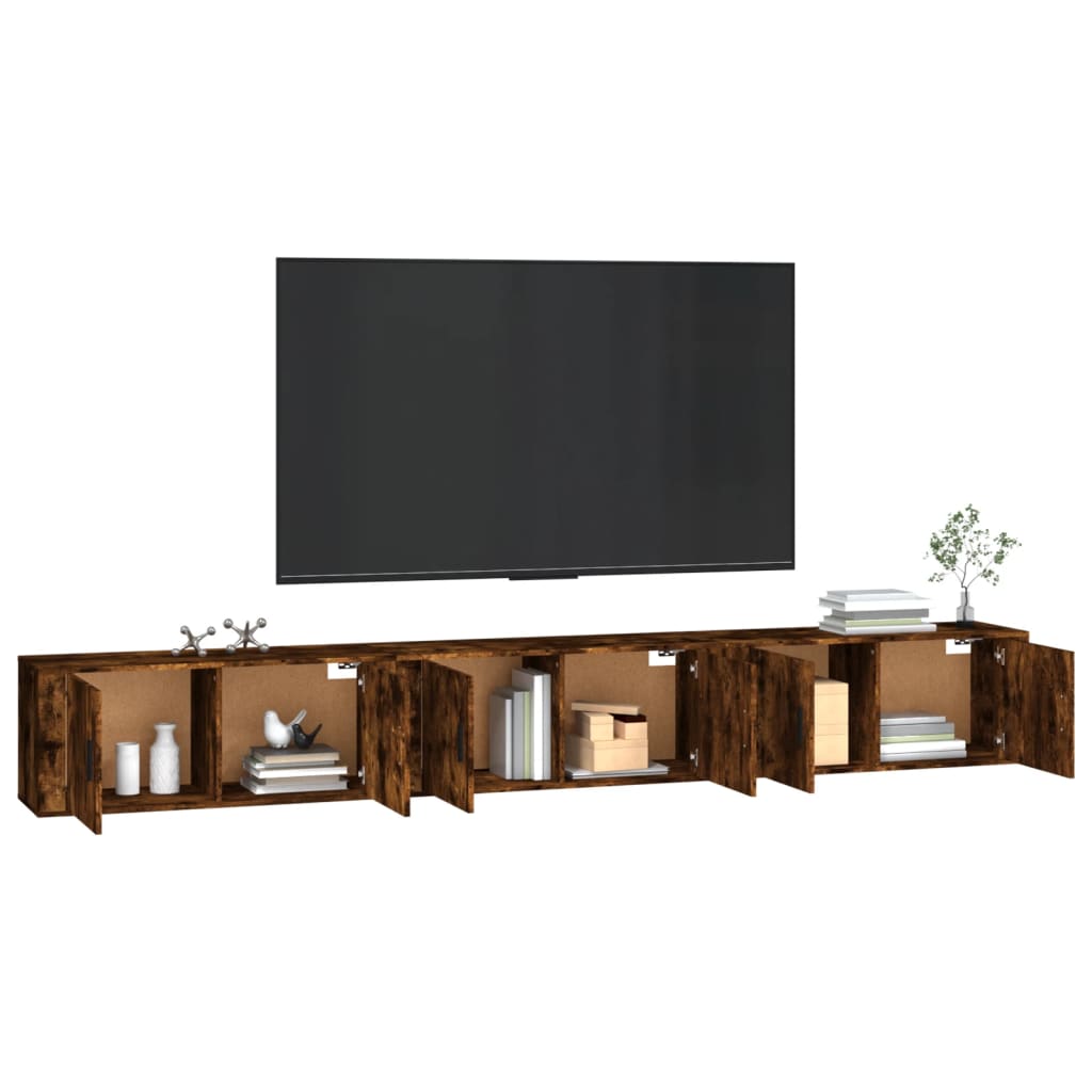 Meubles TV muraux 3 pcs chêne fumé 100x34,5x40 cm - XIOS