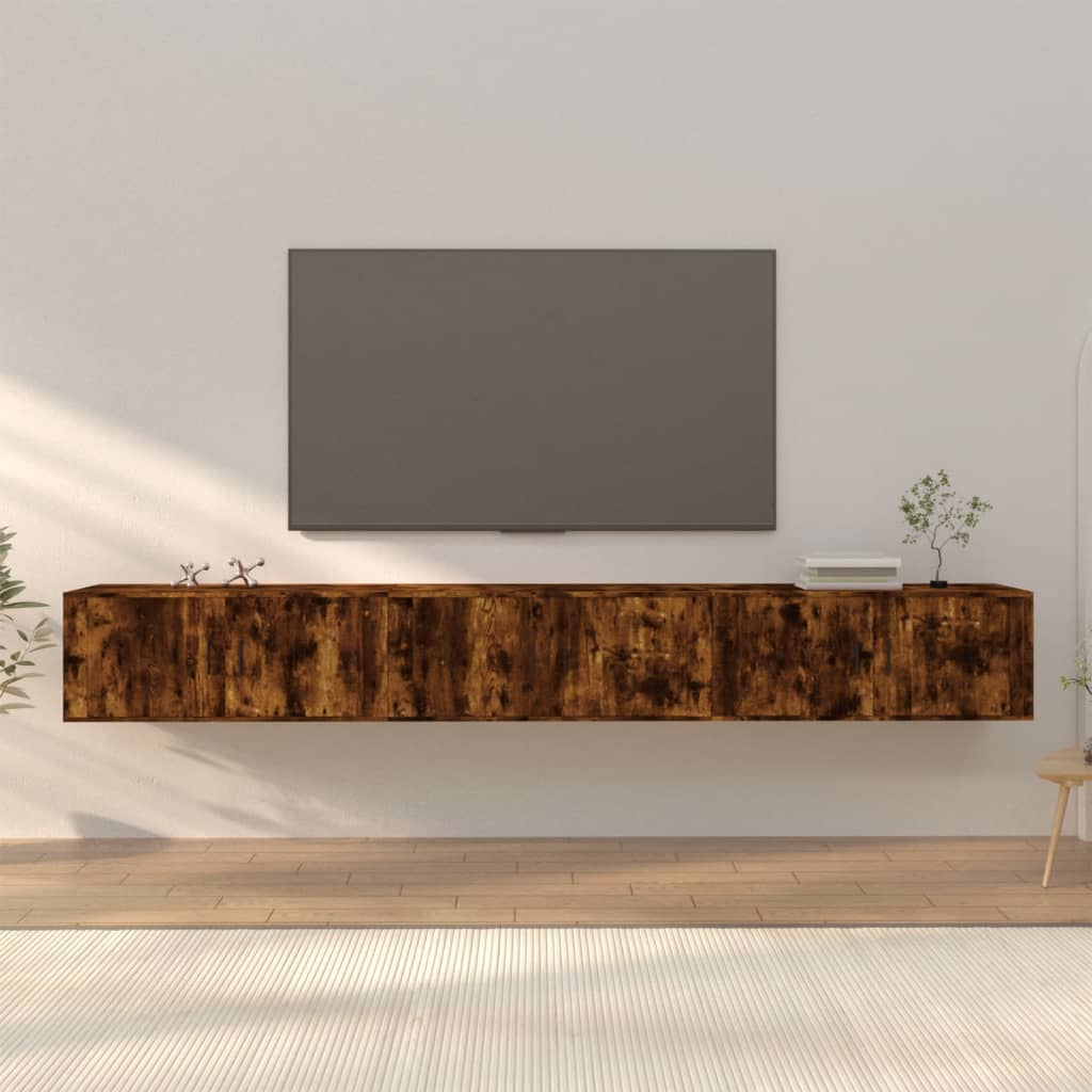 Meubles TV muraux 3 pcs chêne fumé 100x34,5x40 cm - XIOS